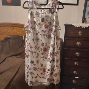 Lane Bryant Blue and Brown Floral Dress